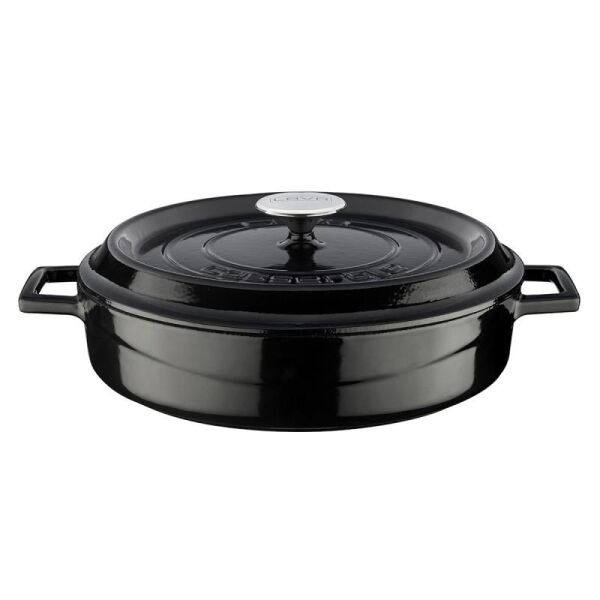 Lava Çok Amaçlı Döküm Demir Sığ Trendy Tencere Çap (Ø) 28 Cm Mat Siyah - LV Y ST 28 K2 MATBL