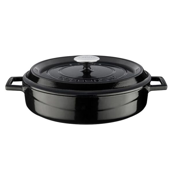 Lava Çok Amaçlı Döküm Demir Sığ Trendy Tencere Çap (Ø) 28 Cm Mat Siyah - LV Y ST 28 K2 MATBL