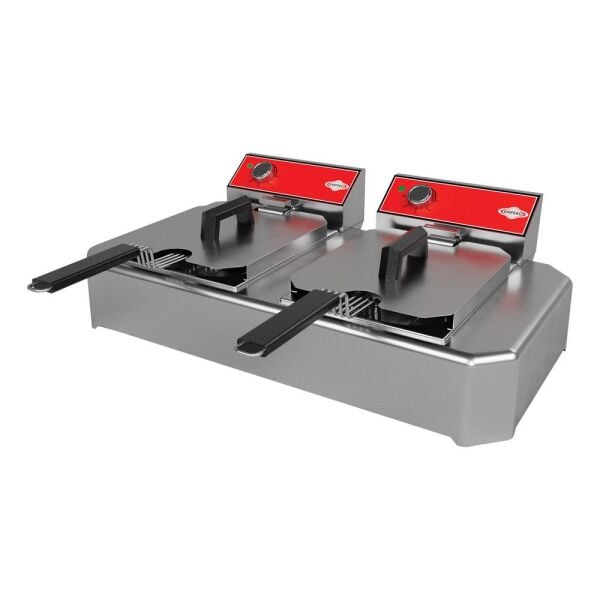 Empero EMP.SFE.020 Mini Setüstü Elektrikli Fritöz – Çift Hazneli, 5+5 Litre