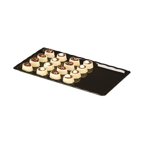 Zicco Polikarbon Çikolata Teşhir Tepsi, 15x30 cm Siyah - ZCP224