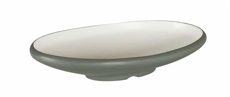 Globy Açık Büfe Yuvarlak Çukur Tabak Gri 35x24,3x7 cm