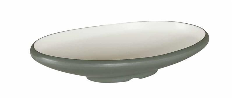 Globy Açık Büfe Yuvarlak Çukur Tabak Gri 35x24,3x7 cm