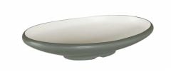 Globy Açık Büfe Yuvarlak Çukur Tabak Gri 35x24,3x7 cm