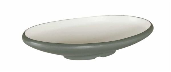 Globy Açık Büfe Yuvarlak Çukur Tabak Gri 35x24,3x7 cm