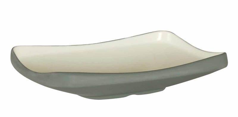 Globy Açık Büfe Dikdörtgen Çukur Tabak Gri 32x23x6 cm