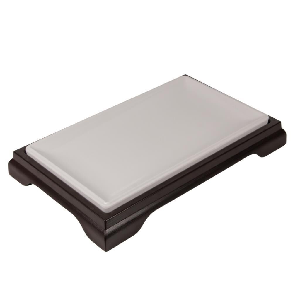 Globy Melamin Altlıklı Beyaz Sunum Tabağı 38×23×5 cm