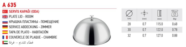 Altınbaşak A 635 01 Servis Kapağı - Oda 28 cm