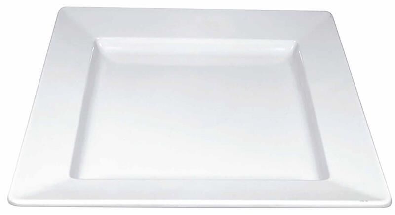 Globy Melamin Kare Sunum Tabağı Beyaz 33,5x33,5x5,2 cm