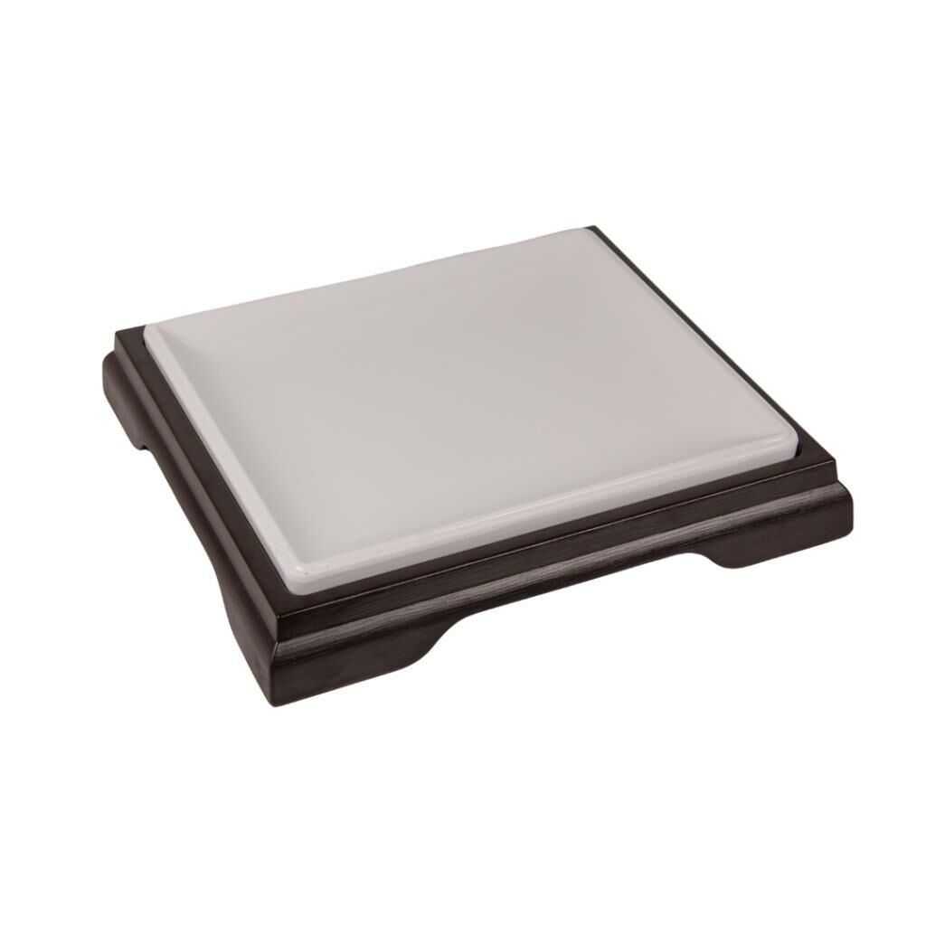 Globy Melamin Altlıklı Beyaz Sunum Tabağı 31×28×7 cm