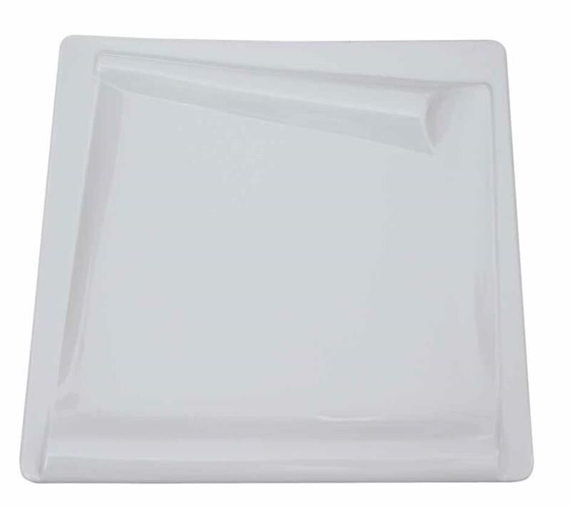 Globy Melamin Kare Sunum Tabağı Beyaz 37x37 cm