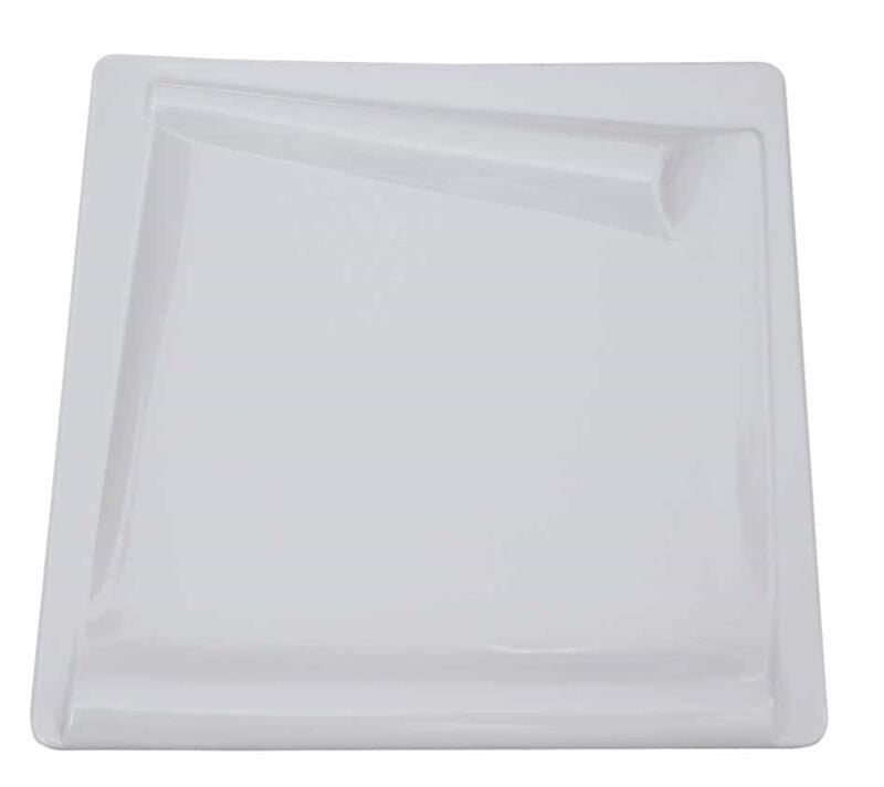 Globy Melamin Kare Sunum Tabağı Beyaz 37x37 cm