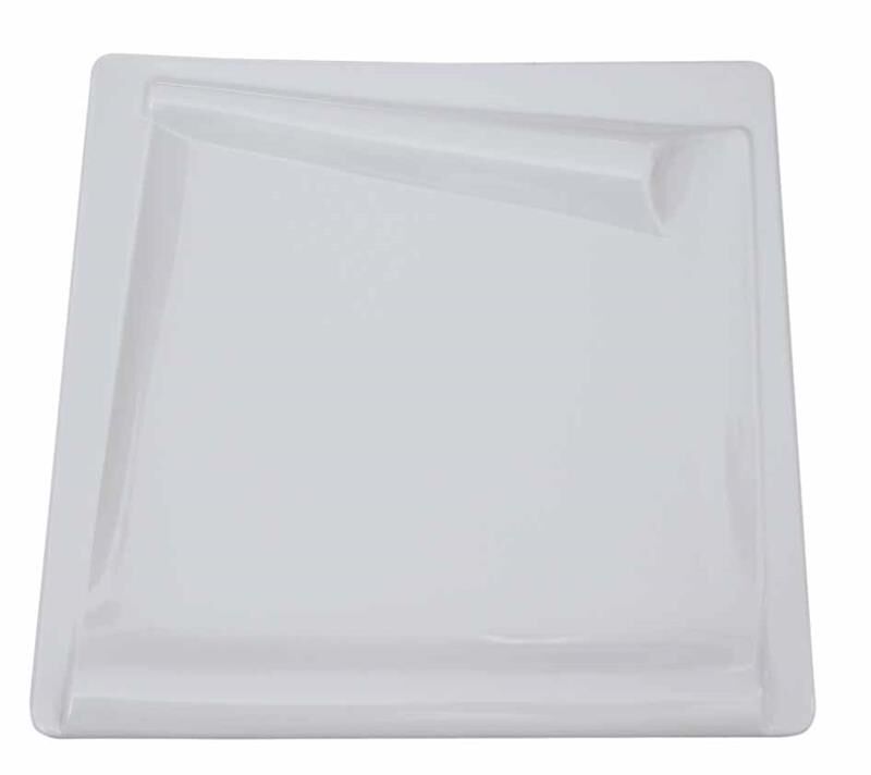 Globy Melamin Kare Sunum Tabağı Beyaz 37x37 cm
