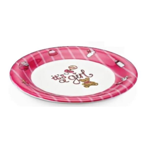 Külsan Thermoset Baby Life Bebek Tabağı, 19 cm, Pembe 6 Adet