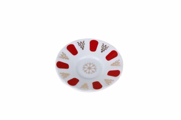 Porland Porselen 122912 Kırmızı Ergonomik Çay Tabağı 12 cm 12'li