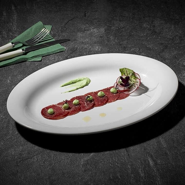 Külsan Thermoset Soft Oval Kayık Tabak 34x26 cm 6 Adet, Beyaz