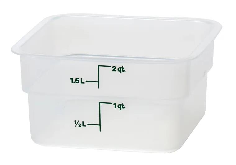 Cambro 2SFSPP Kare Ölçekli Yarı Saydam Saklama Kabı 1,9 Lt