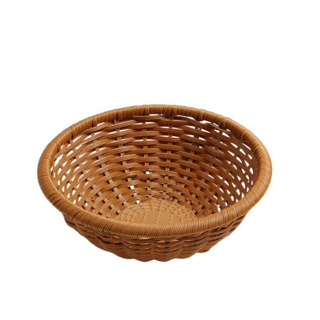 Globy Ekmek Sepeti Yuvarlak 22×8 cm Kahverengi